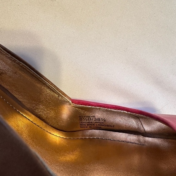 BCBGeneration Heels Slingback Leather Upper Red & Brown 5” Platform Size 8.5 - Picture 7 of 10